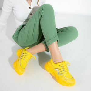 Жовті жіночі кросівки на масивній підошві Londi